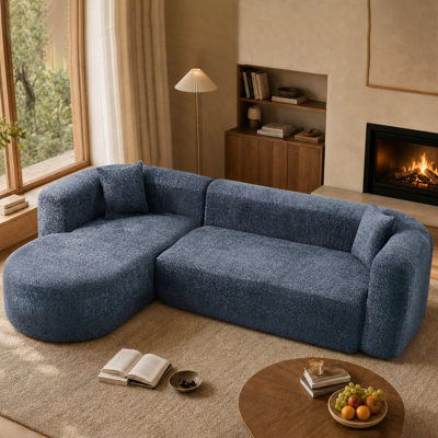 Modular L-Shaped Sectional Sofa with Chenille Fabric