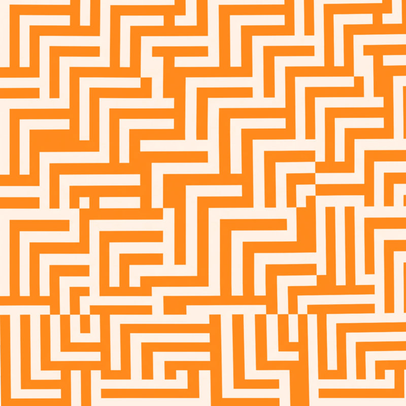 Rideaux de douche Labyrinth, L 70 po x H 93 po, Orange moyen / beige clair