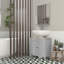 Armoire de rangement à piédestal, sous-lavabo, meuble-lavabo de salle de bain avec U et tablette interne réglable, gris