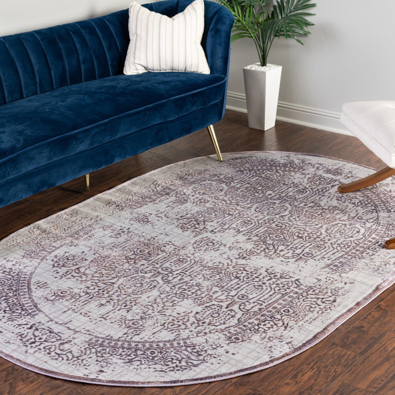 Tapis transitionnel Glencoe couleur lavande, Ovale 4 pi x 6 pi