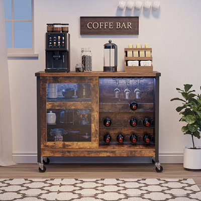 Armoire de bar à DEL avec roues pour la maison