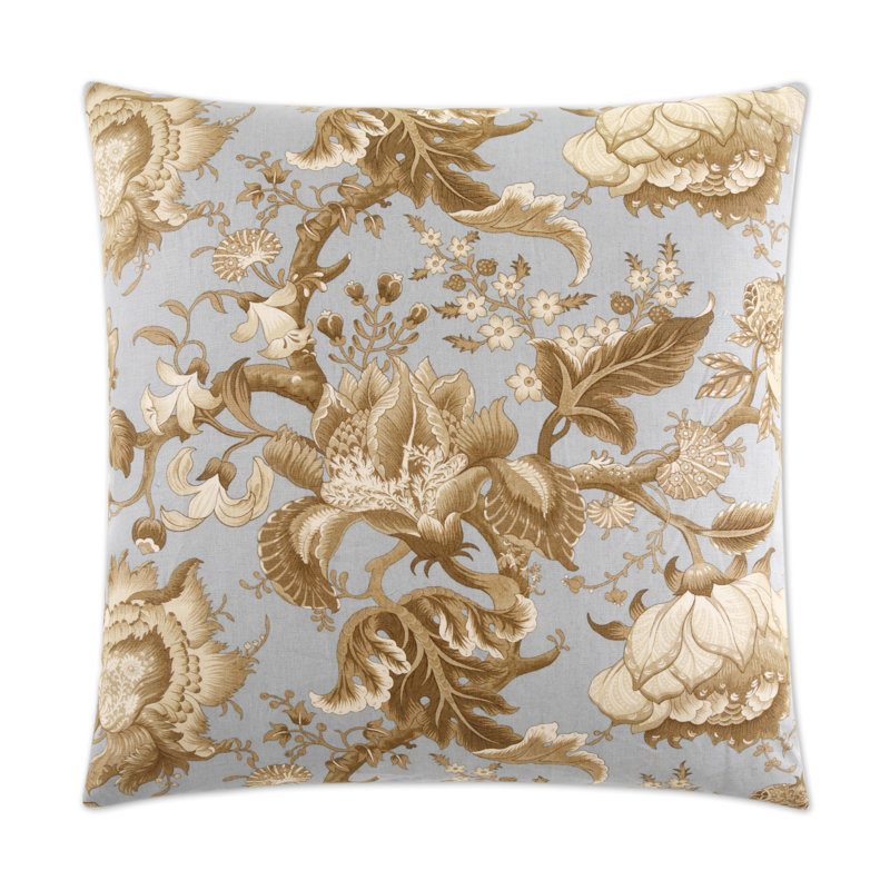 Dennehy Linen Square Pillow Cover & Insert, Aqua, 22" H x 22" W