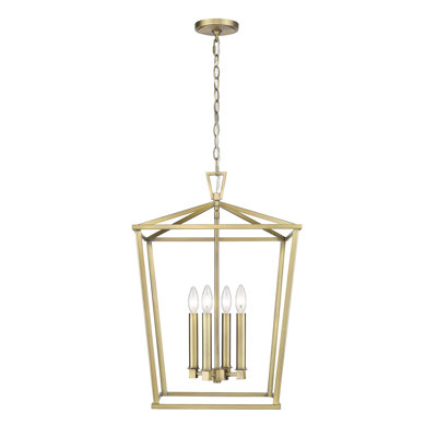Lustre lanterne géométrique ouvert 4 lumières
