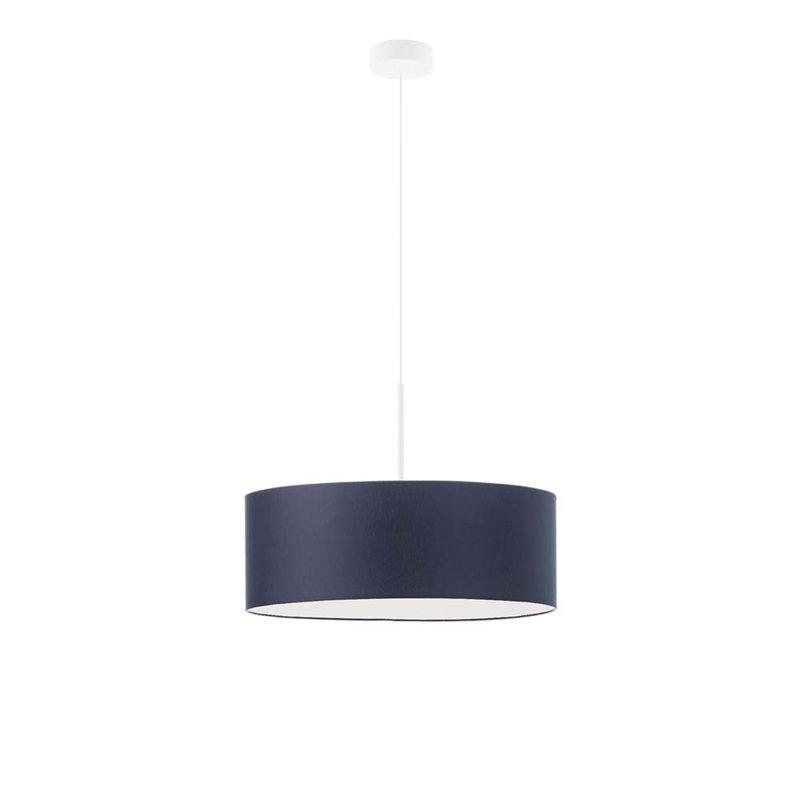 Aubryn 3 - Light Drum Pendant, White, Navy Blue, 120cm H x 50cm W x 50cm D