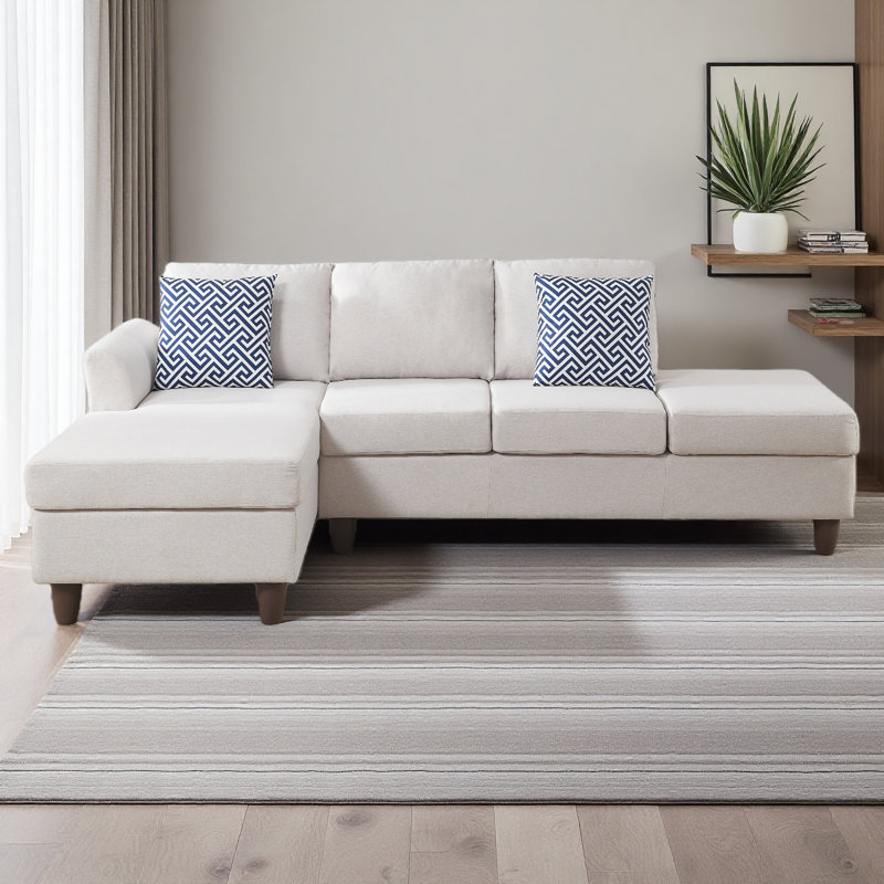 Unités de rangement cachées et coussins décoratifs assortis pour les maisons modernes, Lin beige