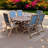 TURNBURY table with 6 x HENLEY Grey Textylene Reclining Folding High Back Armchair