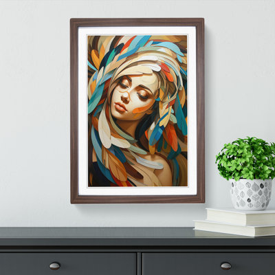 Feather Cubism 1 Piece Single Picture Frame Wall Art