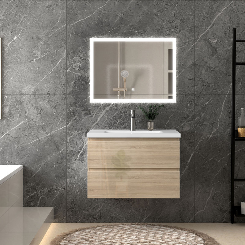 790mm Single Bathroom Vanity with Integrated Ceramic Basin