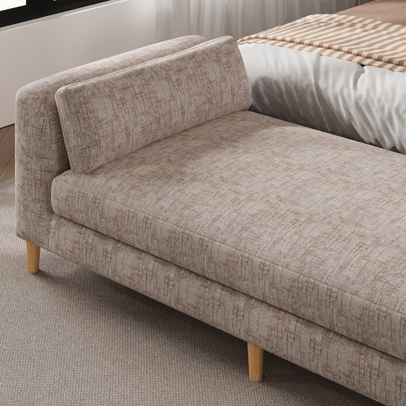 Méridienne moderne rembourrée avec banc et coussins décoratifs Modern, Blé