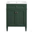 Meuble-lavabo 24 po avec 2 portes et tiroir escamotable, armoire de rangement de salle de bain avec lavabo, portes à fermeture en douceur avec organisateurs-126278517