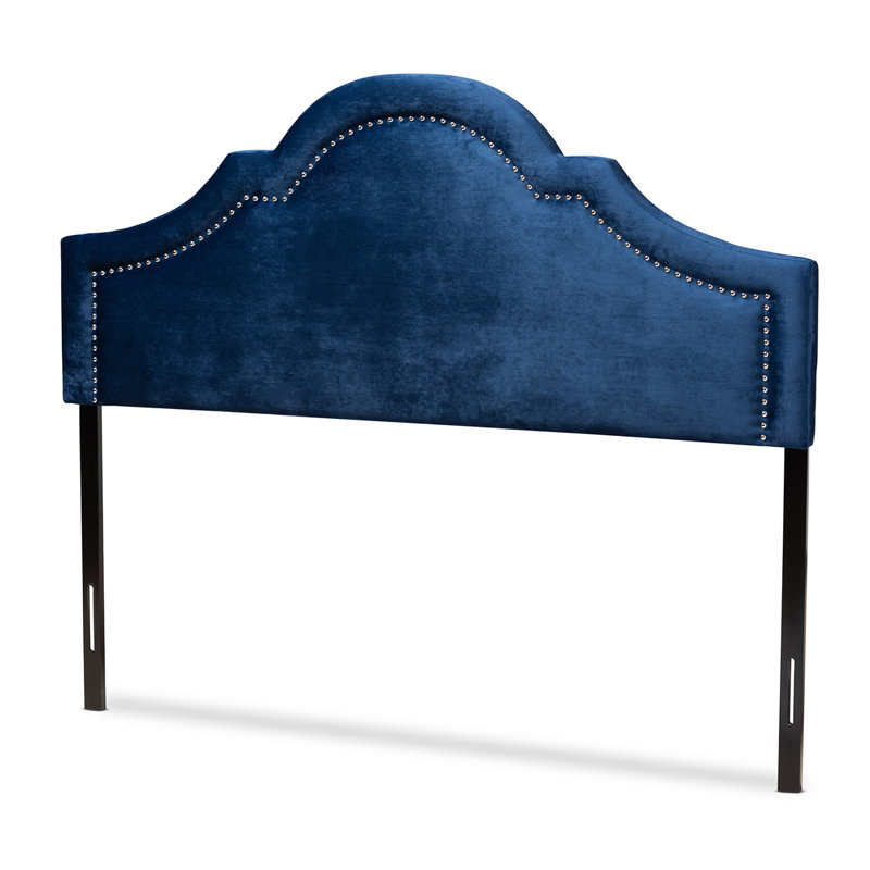 Tête de lit tapissier à panneau Michelly, Bleu marine, Double