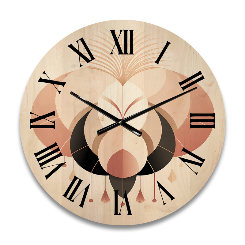 Horloge murale moderne géométrique en bois, Moyenne