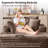Oversized 53" Brown Corduroy Sofa Bed Chaise Lounge, No Assembly, Cup Holder-82153968
