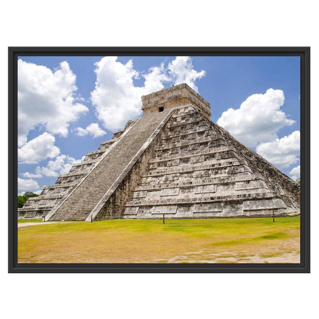 Gerahmtes Wandbild Maya Pyramide in Mexico