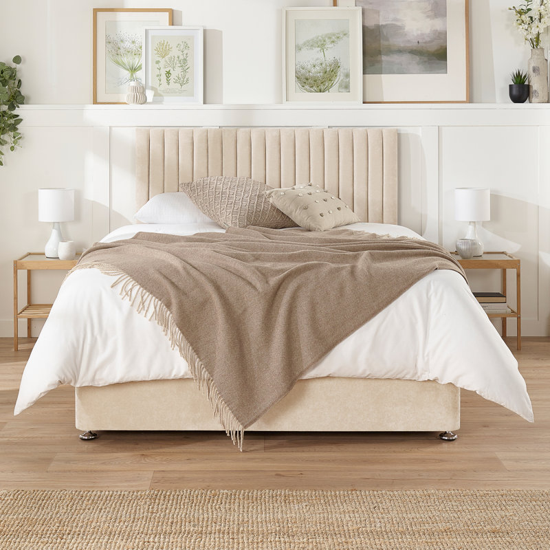Iroh Coilsprung Divan Bed Set, Cream, Kingsize (5'), No Drawers