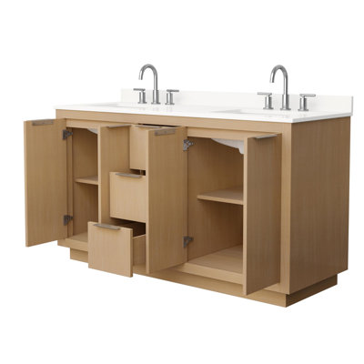 Maroni 60'' Double Bathroom Vanity with Quartz Top