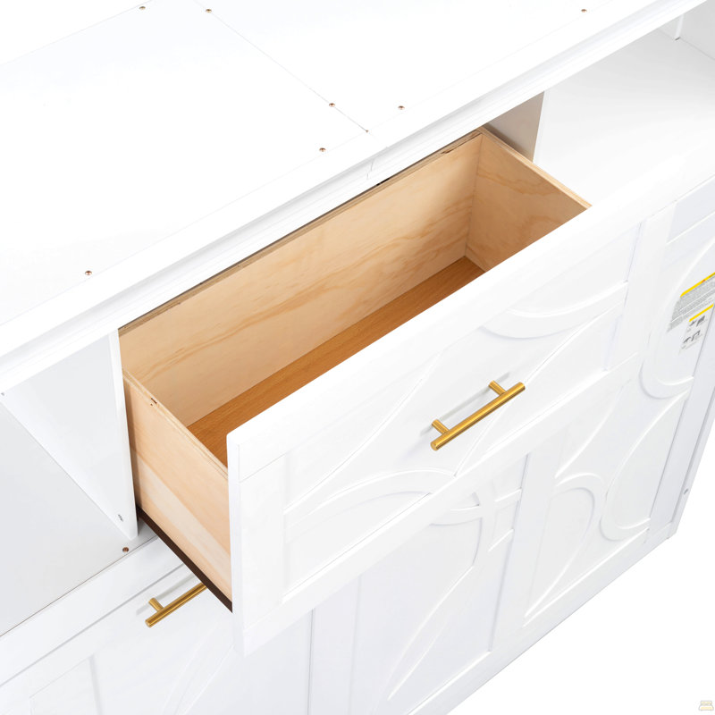 Lit escamotable simple avec station de charge et tiroir
