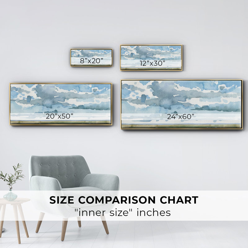 Open Sky Study II- Framed Canvas, 24" H x 60" W