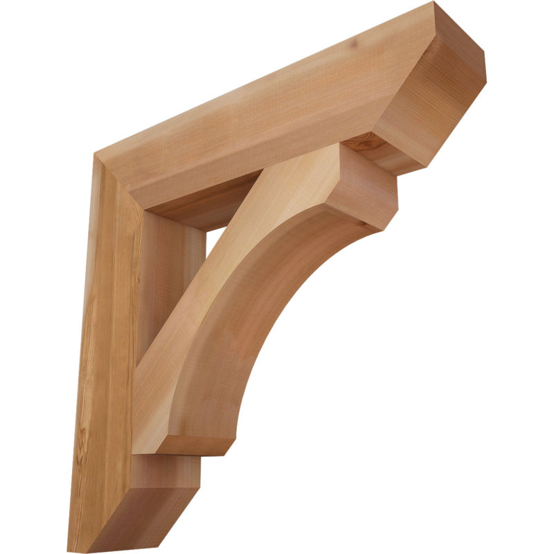 Support en bois / corbeau, H 28 po x l 5,5 po x P 28 po, Cèdre rouge de l'Ouest (lisse)
