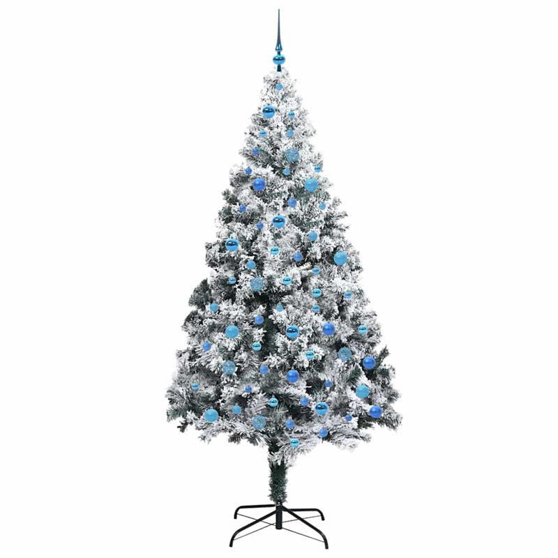  Artificial Christmas Tree with 300 LEDs with Stand Green, 7.87' H, Blue