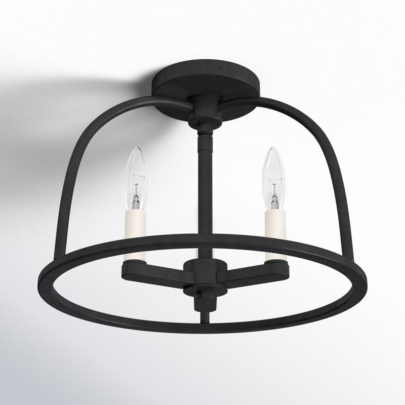 Divina Aleena 3 Light Black Ceiling Mount, Black
