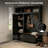 Traditional 3-In-1 Entryway Hall Tree, Large Mudroom Organizer With Grooved Back Panel And Wood Top Bench, Black-1441763314
