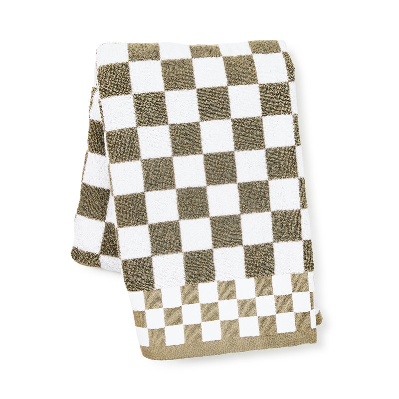 Sterling Check Bath Towel, Brown/White