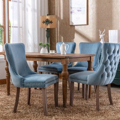  Demarco Luxury Velvet Upholstered Kitchen Dining Chairs