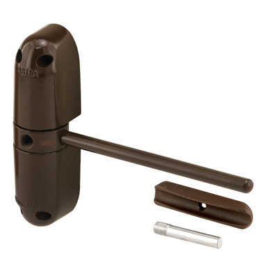Prime-Line Safety Spring Door Closer  Easy to Install to Convert Hinged Doors to Self-Closing  Diecast Construction, 4-1/4 in. Brown, Non-Handed (Single Pack)