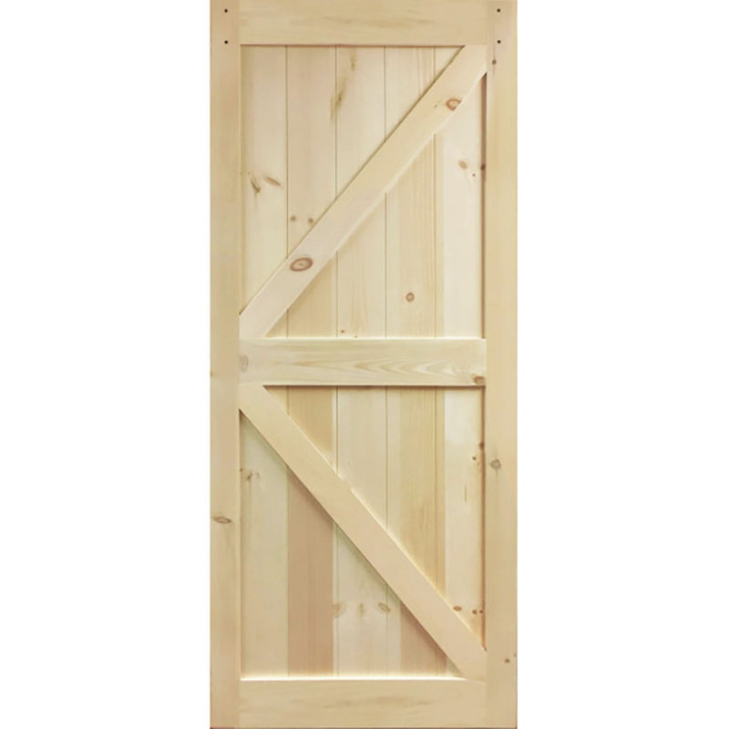 Porte de grange en bois lamellé-collé brut sans ensemble de quincaillerie d'installation, 36 po x 83,5 po