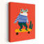 Skating Frog Modern Playful Whimsical Cactus Frog Landscape Nature Wall Art Print by Treechild - Wrapped Canvas Print-1311784019