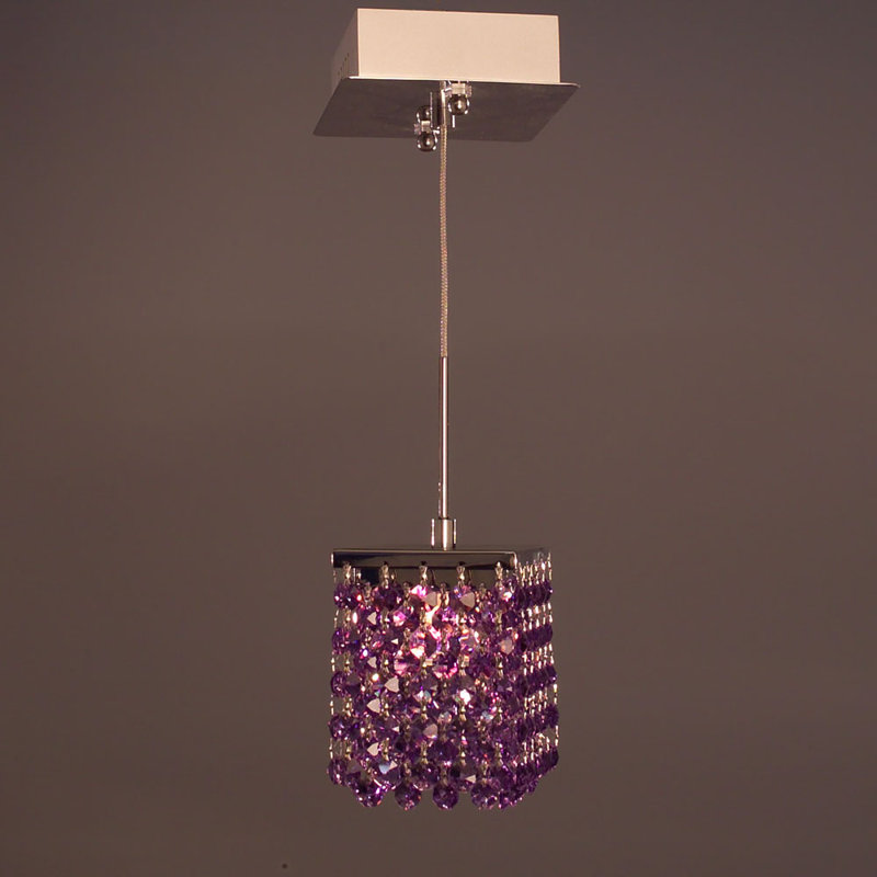 Luminaire suspendu carré 1 lumières Bedazzle, Violet