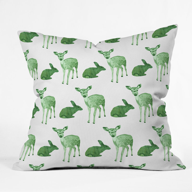 Coussin décoratif animaux de bois, 18 po x 18 po