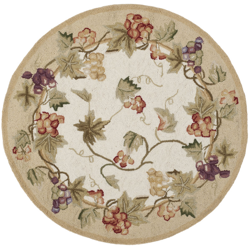 Brayton Hand Hooked Wool Pile Rug, Round 8'