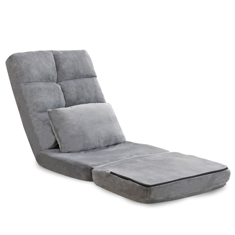 Floor Chair With Back Support For Adults Adjustable 14 Positions Video Game Chairs Foldable Floor Lounger With Pillow