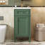 Meuble-lavabo de 40 cm (16 po) avec lavabo en céramique, meuble-lavabo simple autoportant avec porte à fermeture amortie, tablette réglable, style français, pieds robustes