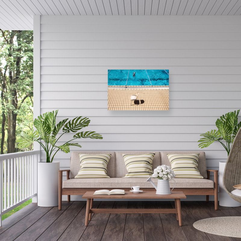 Rouleau bolognais à la piscine sur toile, H 30 po x l 47 po