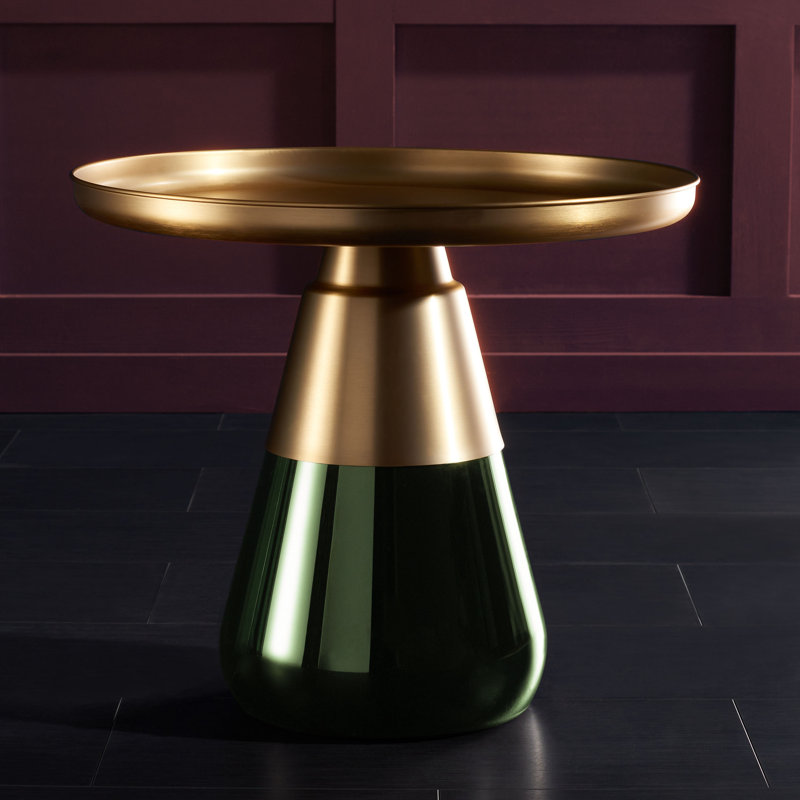 Table de bout Casella, Laiton antique, Vert