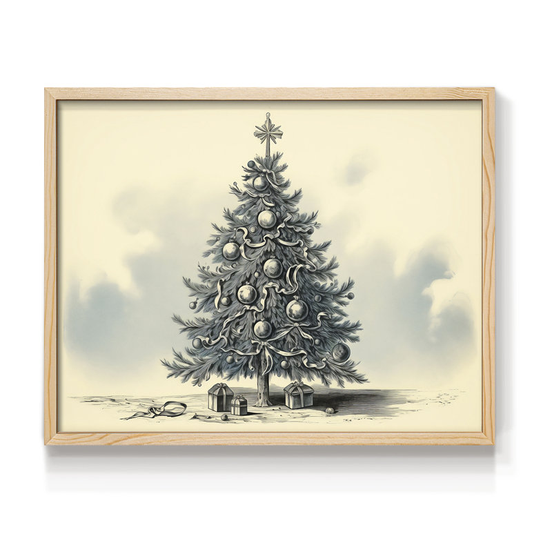 Chirstmas Art-CCLxxxi - Reproduction encadrée - Restickable, H 8 po x l 10 po, Naturel