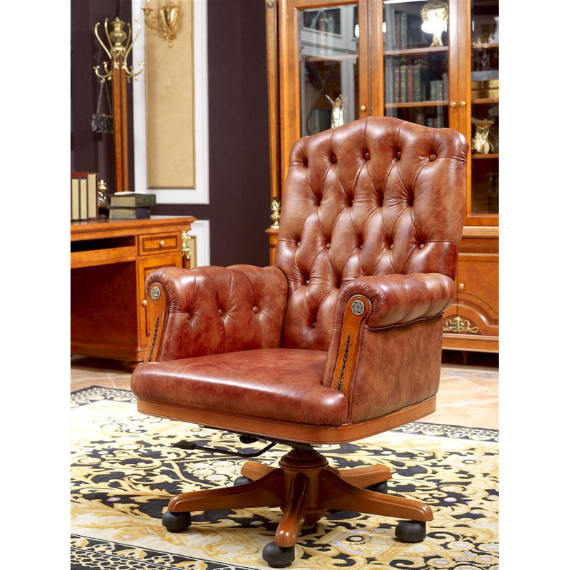 Fauteuil de direction Narcissus, Similicuir noyer