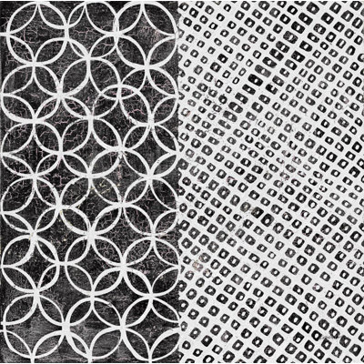 Maki Tile III BW by Kathrine Lovell - 1 Piece Wrapped Canvas Painting