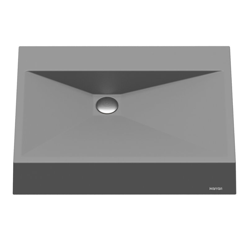 Karran Envy 25 In. Quartz Rectangular Vessel Sink, Gray