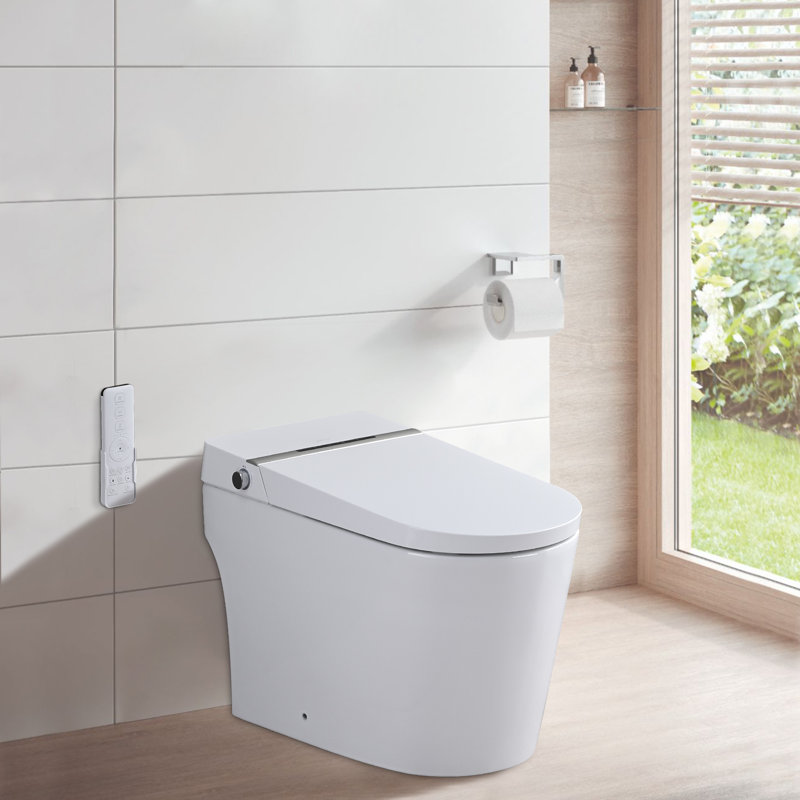 Smart Toile With Automatic Heated Seat Sensor, Foot Sensor Flush, And Off-seat Auto Flush.