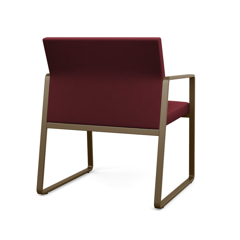 Chaise d'invité surdimensionnée Gansett, Bronze, Tissu vin ouvert