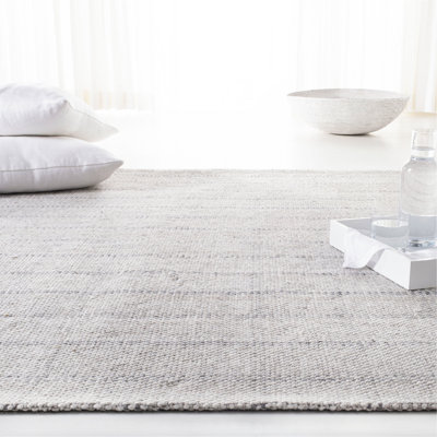 Tamworth Lauren Ralph Lauren Hand Woven Viscose/Wool Plaid Rug in Silver