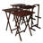 Inbox Zero Folding TV Tray Tables With Storage Rack, Walnut Brown, 5 Piece Set