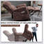 Grand fauteuil inclinable électrique en chenille de 23 po de large à dossier haut avec massage par vibration à 8 points et chauffage lombaire-563565139