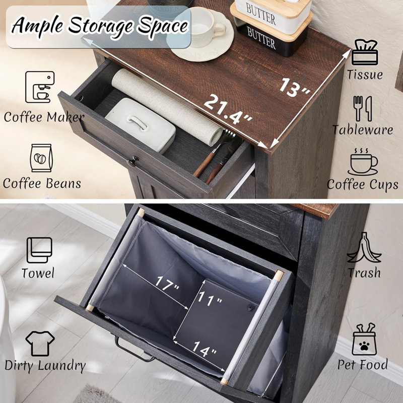 Tilted Laundry Basket Cabinet