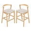 Tabouret de bar d'intérieur en bois d'hévéa, revêtement, ensemble de 2
