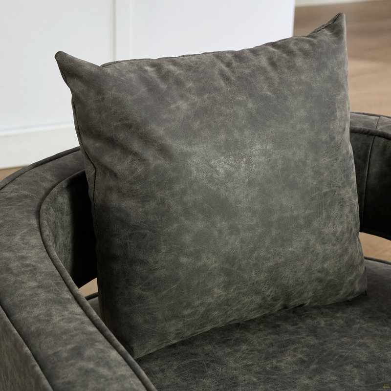 Fauteuil demi-tonneau pivotant à dossier ouvert l 29,1 po